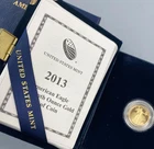 2013 W US Mint 1/10th ozt Proof Gold $5 Eagle Coin w/ogp L24129