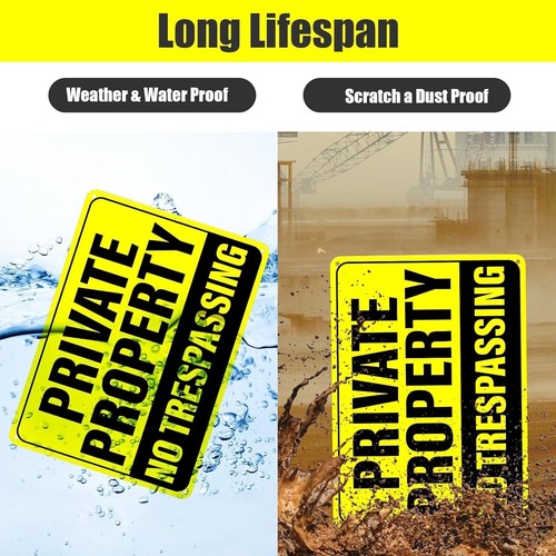 🇺🇸2er-Pack Kein Betreten Schilder Privateigentum 10 x 7 Zoll Rostfrei Aluminium - Bild 4 von 8
