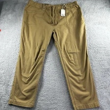 Mutual Weave Cargo Jogger Mens 2x Tan Pull On Easy Taper Stretch Pocket NWT