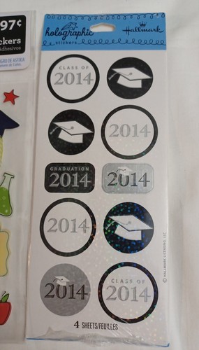 Graduation Stickers 2 Hallmark brand 1 Walmart brand class of 2014 - Picture 4 of 5