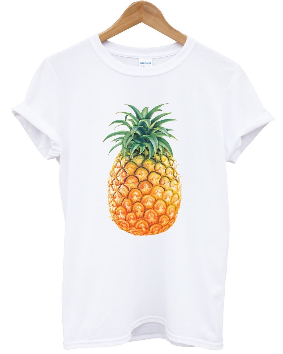 PINEAPPLE T SHIRT HIPSTER BLACK FOOD FRUIT FITNESS URBAN TOP MEN WOMEN BLOGGER
