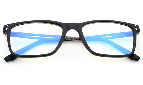 Gafas de lectura con bloqueo de rayos azules para hombre marco rectangular grande con estuche rígido - Imagen 44 de 45