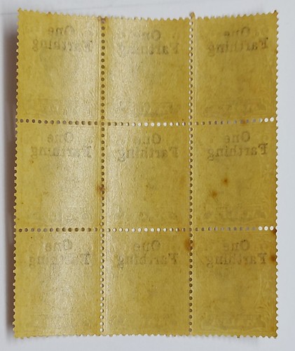 1922 Malta, KGV, 'One Farthing' Ovpt. on 2d ERROR /FLAW missing dot on i. SG122a - Picture 5 of 5