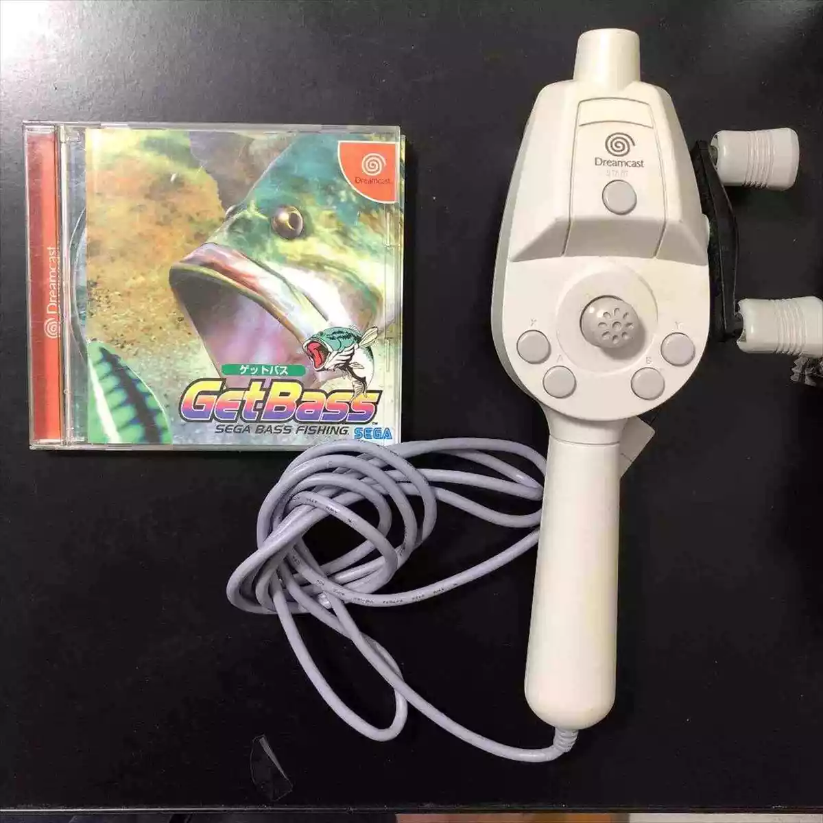 SEGA Dreamcast Fishing Rod Controller Get Bass Fishing Software Retro Game  Japan