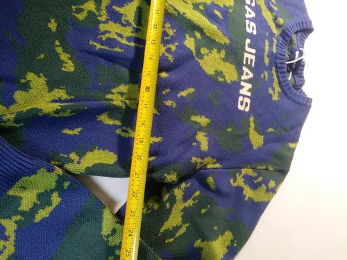 Gas jeans mens 100%authentic LS size Large Cashmere Sweater Multicolor Camo - Picture 3 of 5