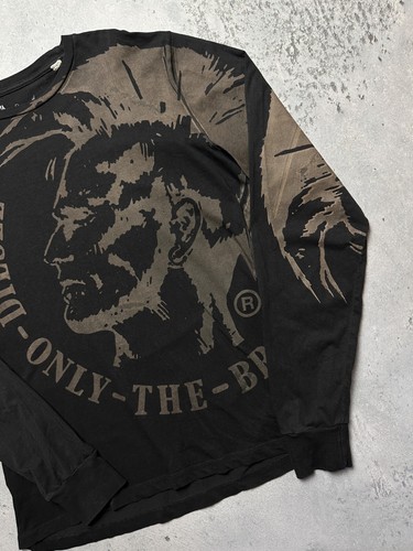 Camiseta Archive Diesel Manga Larga Negra Gráfica Con Sobreimpresión Punk Mohawk De Colección - Imagen 4 de 8