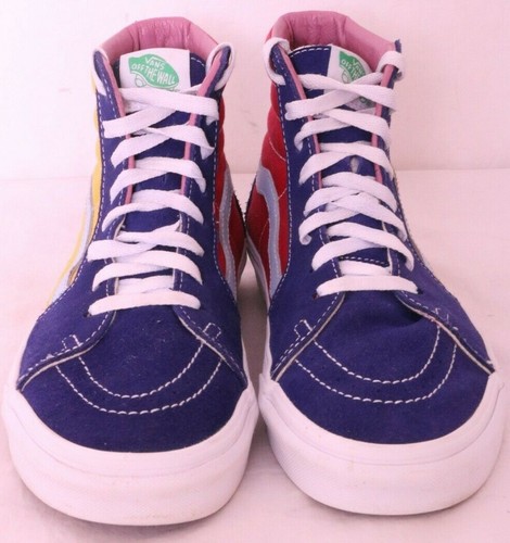 Vans Sk8-Hi Multicolor 500714 red blue yellow Canvas Hi-Top Skate Shoes Men's 9 - Picture 4 of 9