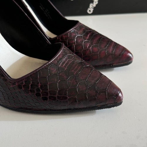 Alice + Olivia Dina Snake-Embossed Leather Point Toe Pumps - Size 36.5(us 6.5) - Picture 4 of 11