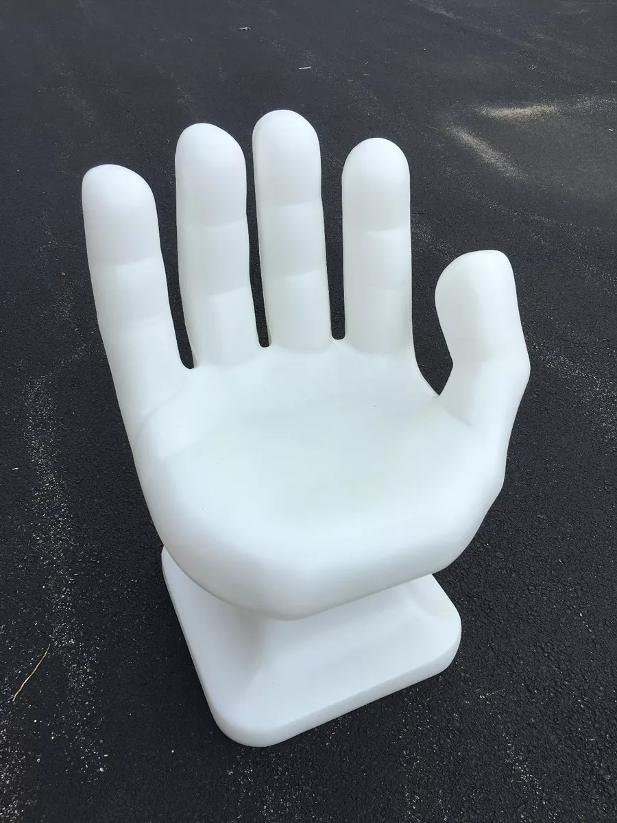 GIANT White right HAND SHAPED CHAIR 32
