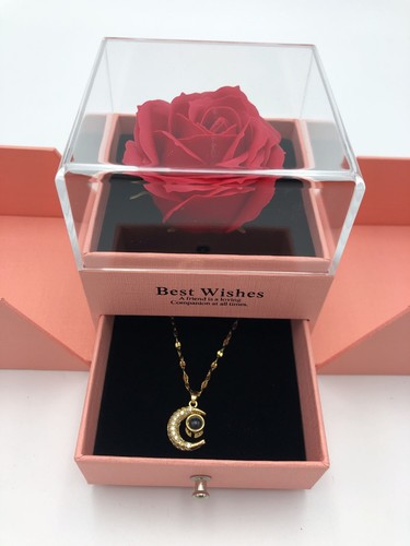 Rosa Eterna con Collar - Regalo para Mujer, Día de la Madre, Cumpleaños - Imagen 4 de 5