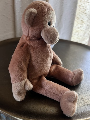 Rare Retired Ty Beanie Baby Bongo The Monkey 1995 Mint P. E Pellets With Errors - Picture 3 of 17