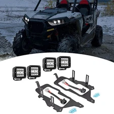 WEISEN 3" 24W LED Light Pods Headlight Mount Kit For Polaris General 1000/XP1000