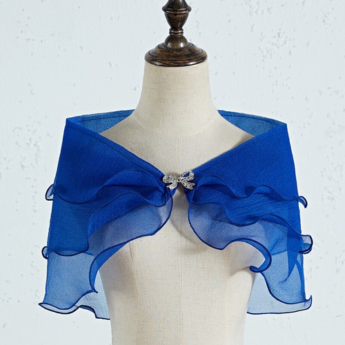 Damen Organza Bolero Jacke Achselzucken Schulter Braut Schal Hochzeitskleid Schal - Bild 5 von 29