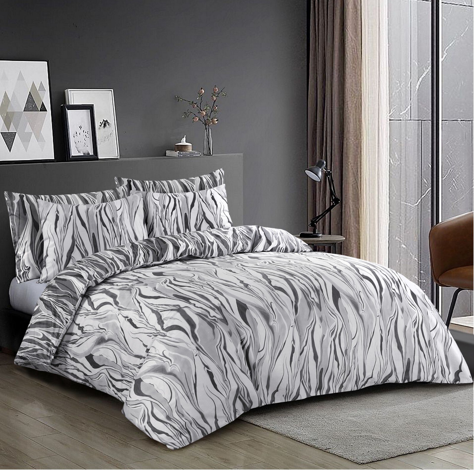 Grey Duvet Cover Set 100 Egyptian Cotton Quilt Covers Double King Size