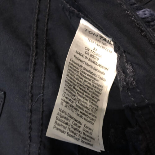 Tom Tailor 3/4 Relaxed Chino Pants Trouser/Shorts Belted Navy Size L W33 RRP £45 - Picture 11 of 17