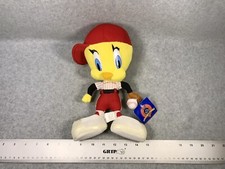 Tweety Bird Looney Tunes Ace Play by Play Baseball Plush Stuffed Animal Toy 1998