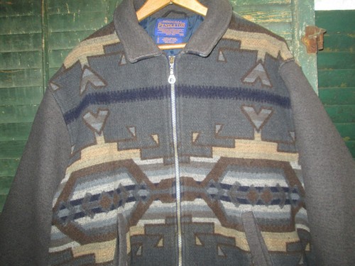 PENDLETON Vtg High Grade Western Wear native American aztec blanket Jacket L/XL- - Picture 3 of 10