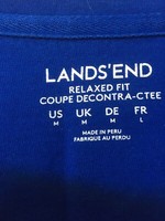 3x Lands' End Long Sleeve Cotton T-shirts Relaxed sz: M Royal+ Navy Blue, Purple