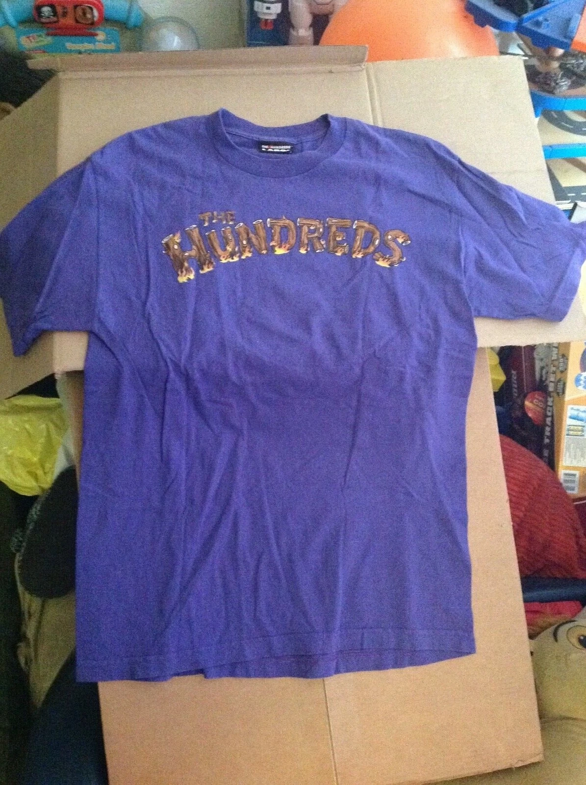 Rare The Hundreds Camping Bear Campground Raid Graphic PurpleT Shirt Men’s Large