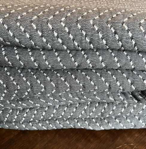 KING 108X96 INCHES CATALINA CHARCOAL COVERLET 100% COTTON ANNE SELKE - Picture 3 of 11