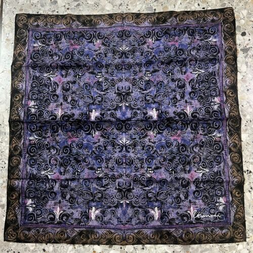 MAN HANDKERCHIEF PURPLE SPIRAL GEOMETRIC JAPAN COTTON POCKET ART SQUARE 19”#M197 - Picture 3 of 3