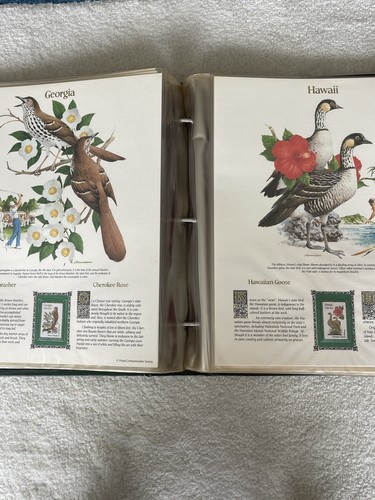 State Birds & Flowers Commemorative Mini Stamps Panels Complete Album - Picture 8 of 24