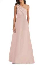 Alfred Sung Toasted Sugar One-Shoulder A-Line Gown Size 12 $239 D815S