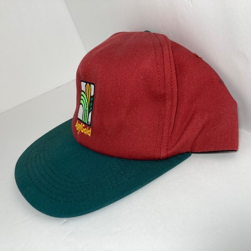 USA Made Trucker Hat AgriGold K-Products Embroidered Snapback Cap Red Green Vtg - Picture 4 of 7