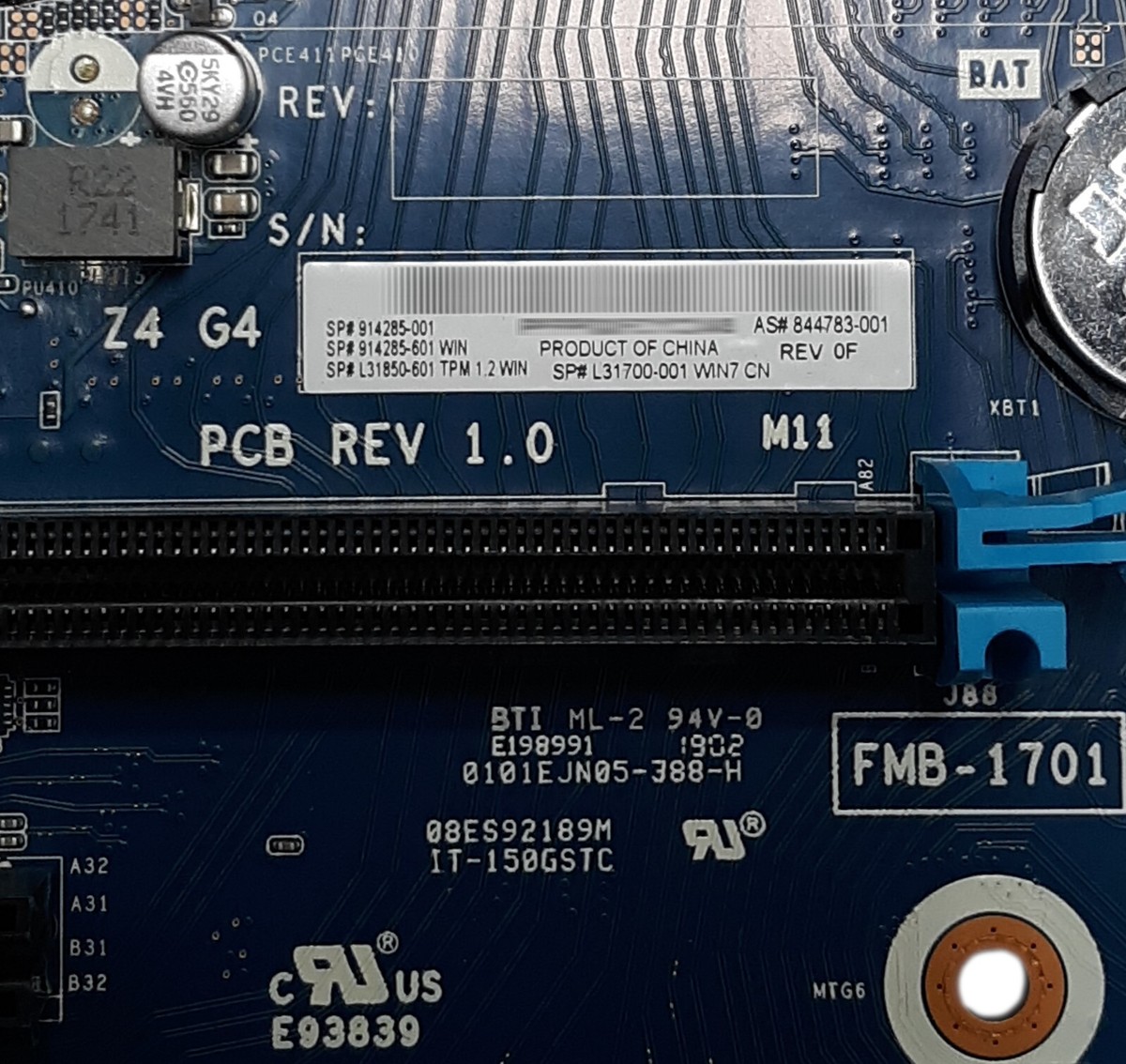 HP Z4 G4 Workstation Motherboard 844783-001 914285-001 HP Z4 G4 Workstation Motherboard 844783-001 914285-001