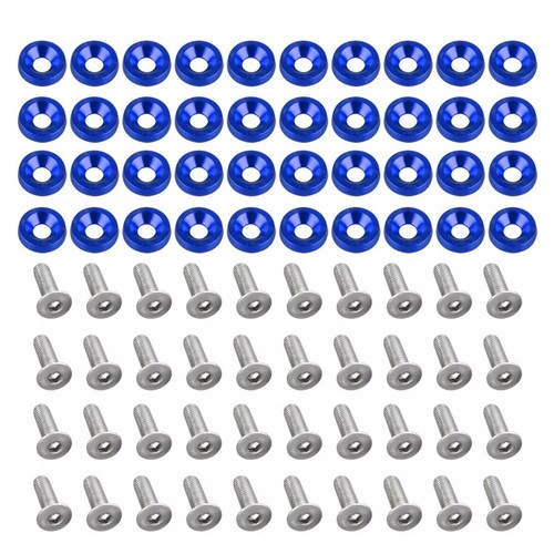 40PCS Aluminum Alloy Fender Bumper Washer Bolt Engine Bay Accessories Kit - Foto 2 di 15