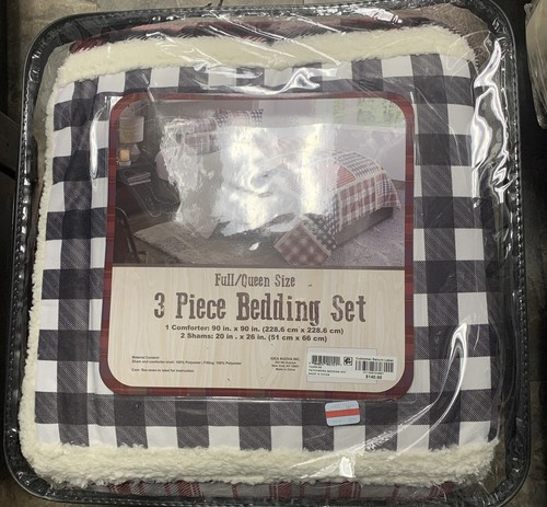 Alpine Lodge Blakelow Full Queen rot kariert Patchwork Weihnachten Bettdecke Set - Bild 3 von 4