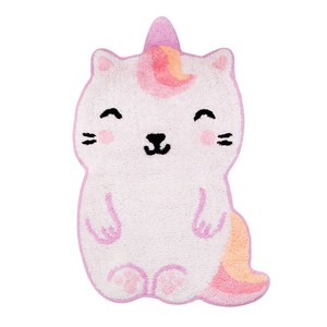Details About Luna Caticorn Floor Shaped Rug Mat 100 Cotton Kids Bedroom Playroom