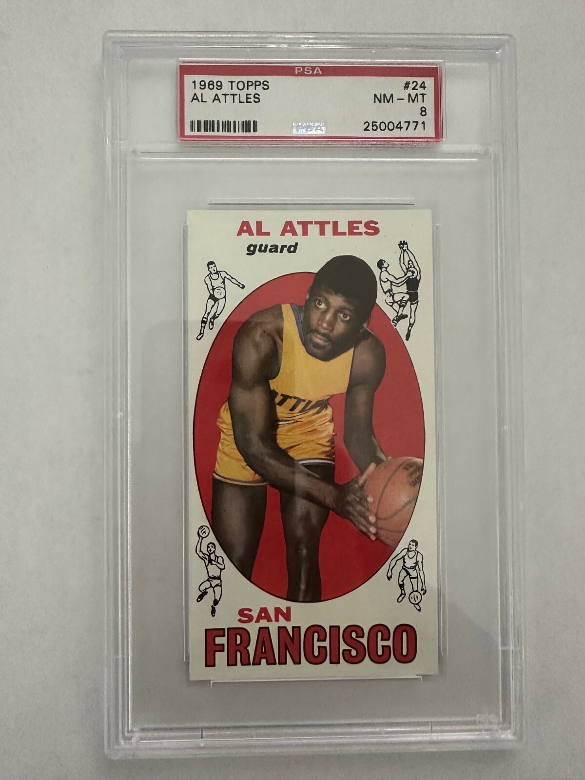 1969   Topps   Basketball    # 24   Al Attles   (NM-MT)   PSA 8