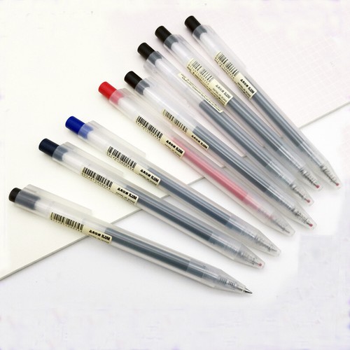 5/10pcs Muji Moma Gel Ink pen Japan 0.5mm muji Gel Ink Press Ballpointpen 4color - Foto 3 di 15