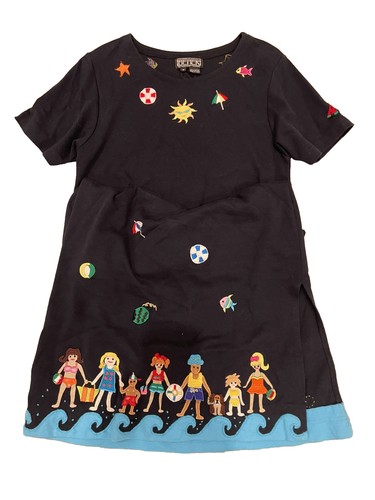 Berek 2 Takako Saxon Maxi Dress Embroidered Beach Scene Art to Wear Women’s M - Picture 7 of 20
