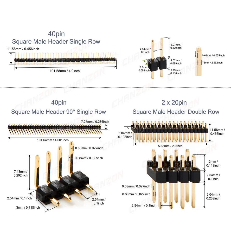 Male Female 2.54mm pitch 40Pin Header Socket Single Double Row Connector Strip - Image 4 of 4