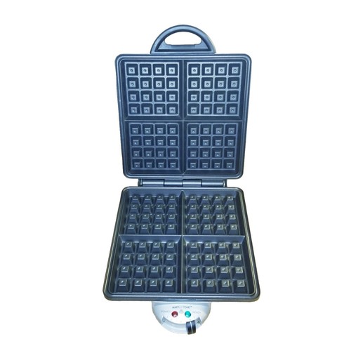 VillaWare Belgian Waffler 2001 Chrome 4 Square Waffle Maker Cleaned Tested Works - Picture 2 of 6