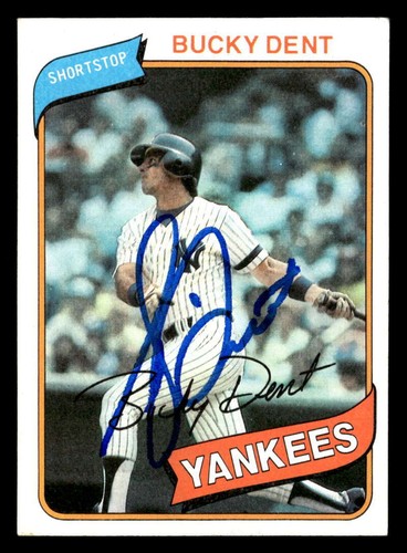 1980 Topps Bucky Dent #60 New York Yankees Signed/Auto SX2155