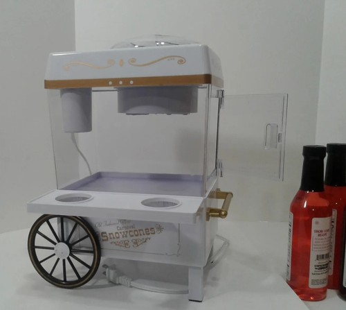 Nostalgia Tabletop Snow Cone Maker- Model SCM525WH White w/ 4 Flavor Syrups - Picture 7 of 12