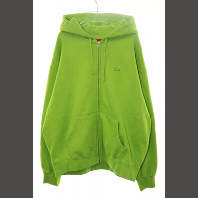 Supreme 24SS OVERDYED SMALL BOX ZIP UP HOODED SWEATED LIME L
