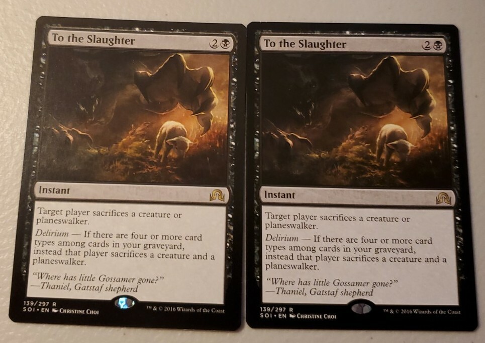To the Slaughter 2x FOIL SOI MTG Shadows Over Innistrad Rare MINT black To the Slaughter 2x FOIL SOI MTG Shadows Over Innistrad Rare MINT black