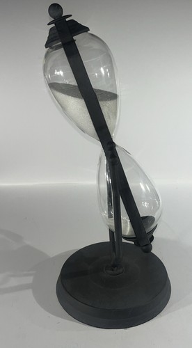 Decorative Hourglass One Hour 60 Minute Timer Metal Stand White Sand Home Decor - Picture 5 of 5