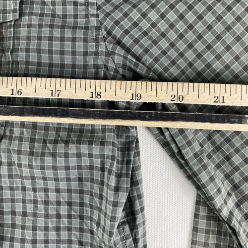 John Varvatos Button Down Shirt Mens Medium Slim Fit Gray Check Luxe Cotton - Picture 8 of 10