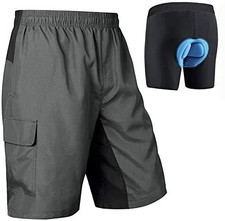 DEMOZU Mens Mountain Bike Shorts Loose Fit 3D Padded MTB Cycling Shorts