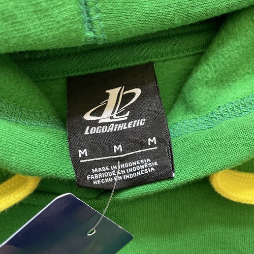 Vintage Oregon Ducks Hoodie Mens Medium Green Yellow Logo Athletic Y2K NWT RARE - Picture 5 of 11