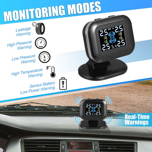 Tire Pressure Monitoring System Kit TPMS Tire Pressure Monitor 4 Exteral Sensors - Picture 8 of 15