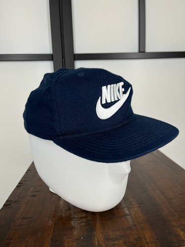 Nike Hat Cap Snap Back Youth Blue White Swoosh Embroidered Logo 100% Polyester - Picture 8 of 12