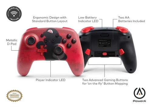 PowerA Enhanced Wireless Controller for Nintendo Switch - Mario Silhouette - Picture 4 of 11