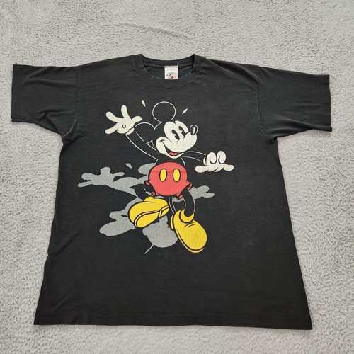 Vintage Mickey Hemd Herren Einheitsgröße verblasst Mickey Mouse Einzelnaht USA