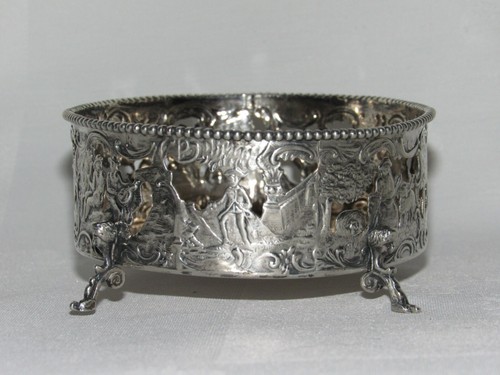 08F32 ANCIENNE JARDINIÈRE DE TABLE EN ARGENT MASSIF POINÇONS XVIIIe OU HANAU ? - Picture 3 of 12